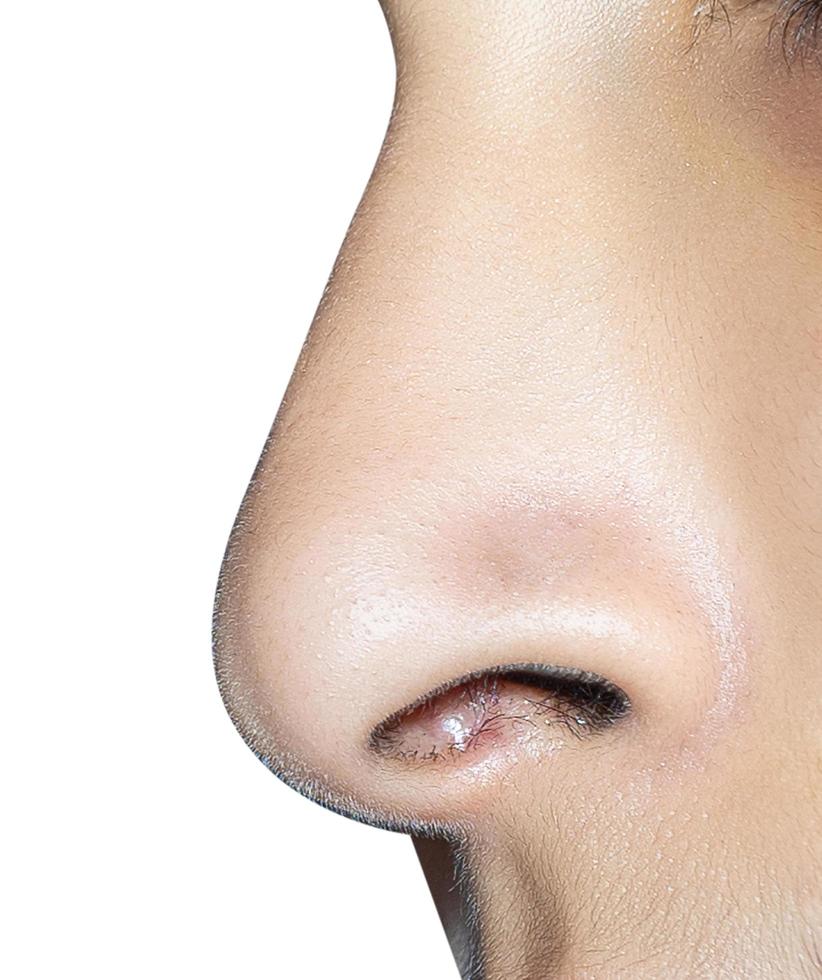 close up shot of woman nose photo