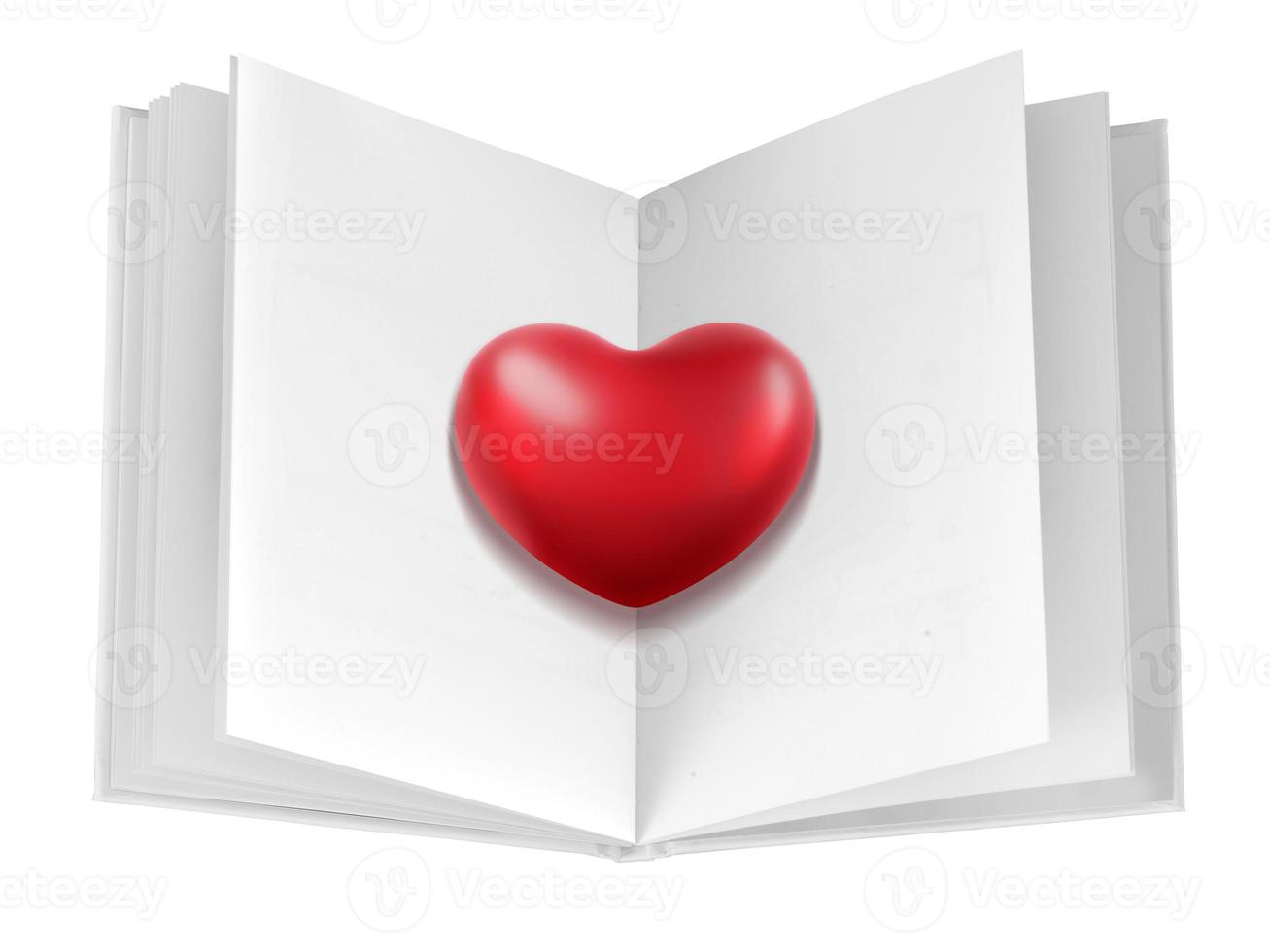 Red hearts, concept creativity with open book photo