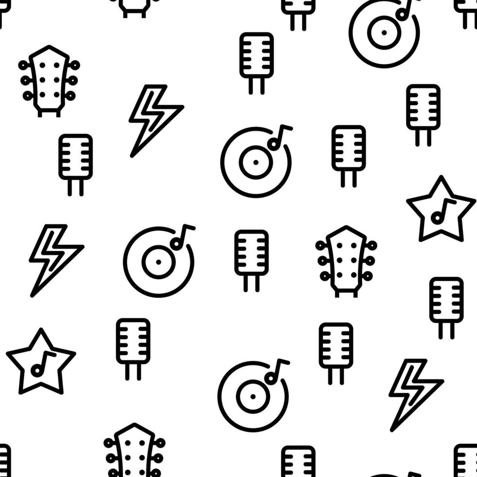 Rock And Roll Vector Seamless Pattern