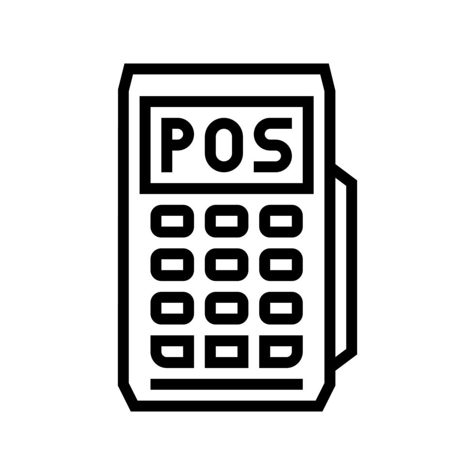 mobile pos terminal line icon vector illustration