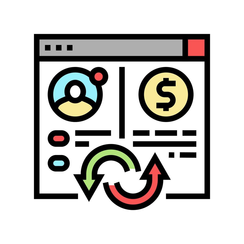 money transaction color icon vector illustration