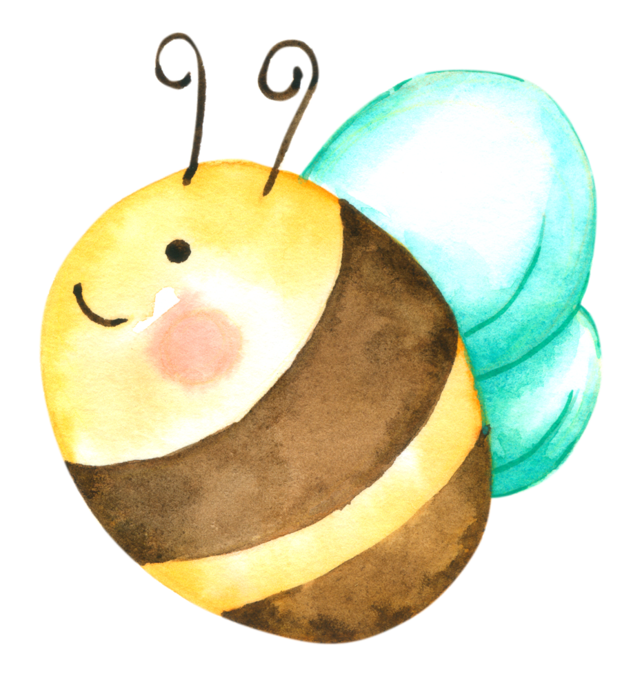 Bee watercolor hand paint png