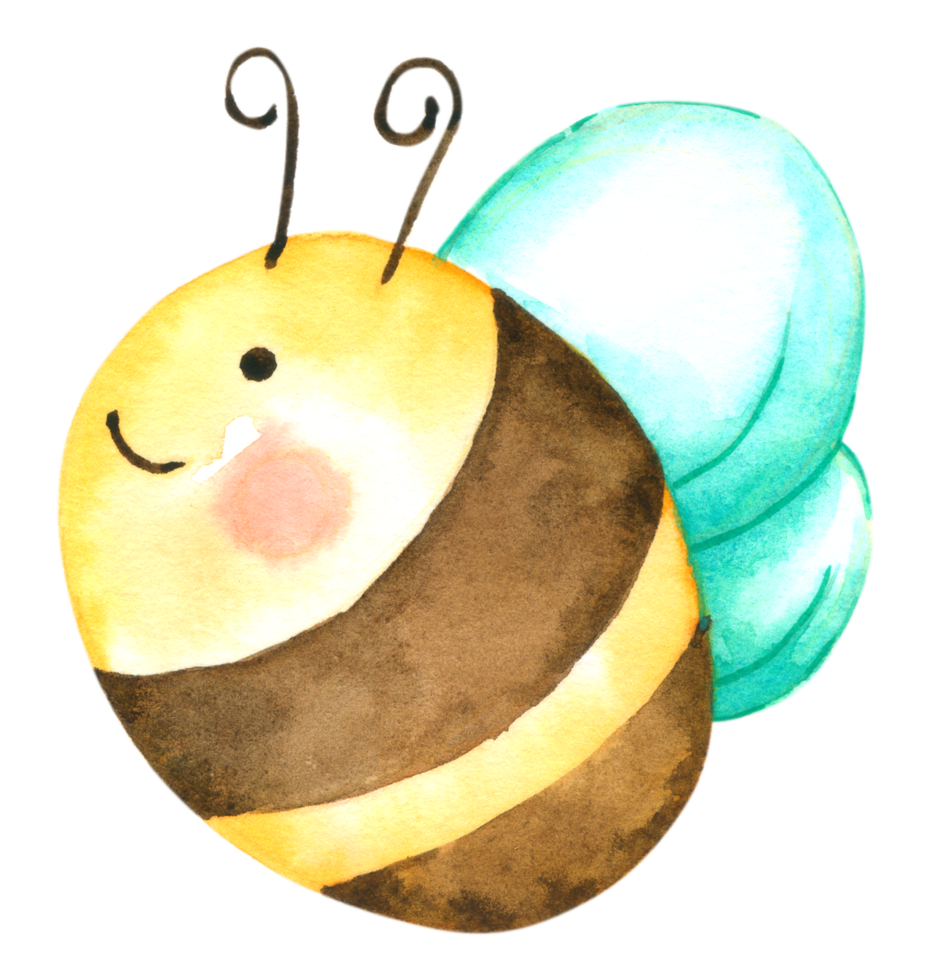 bee akvarell handfärg png