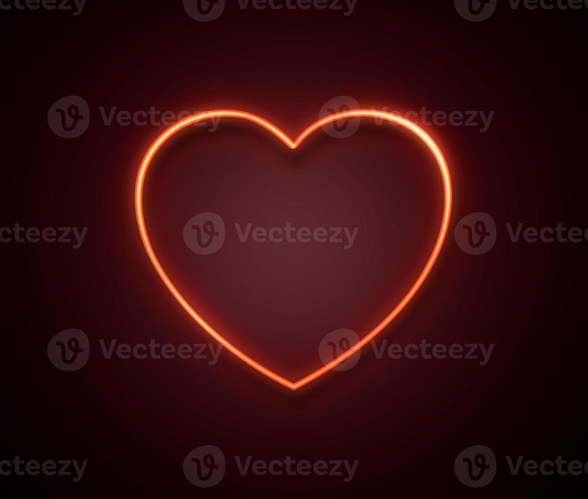 Bright hearts neon sign.Retro neon hearts sign on black background.Happy Valentine's Day design elements are ready for your banner greeting card design. 3d render photo