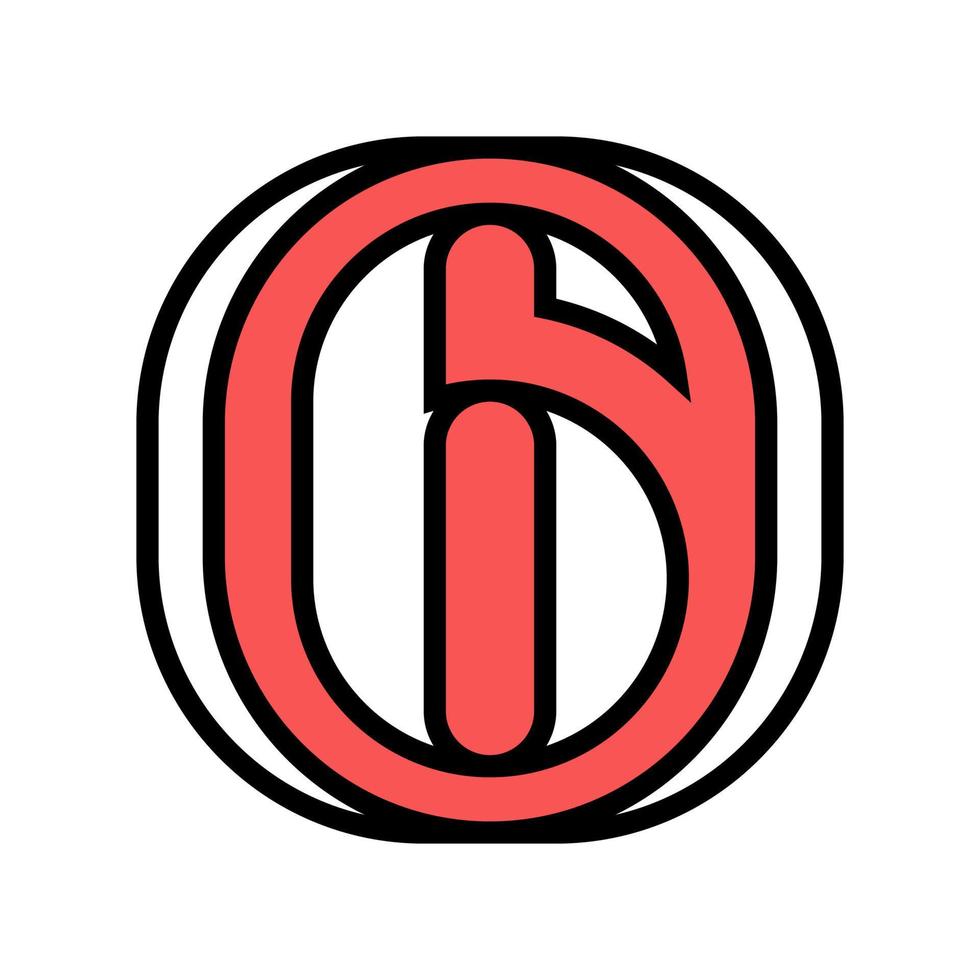 six number color icon vector illustration