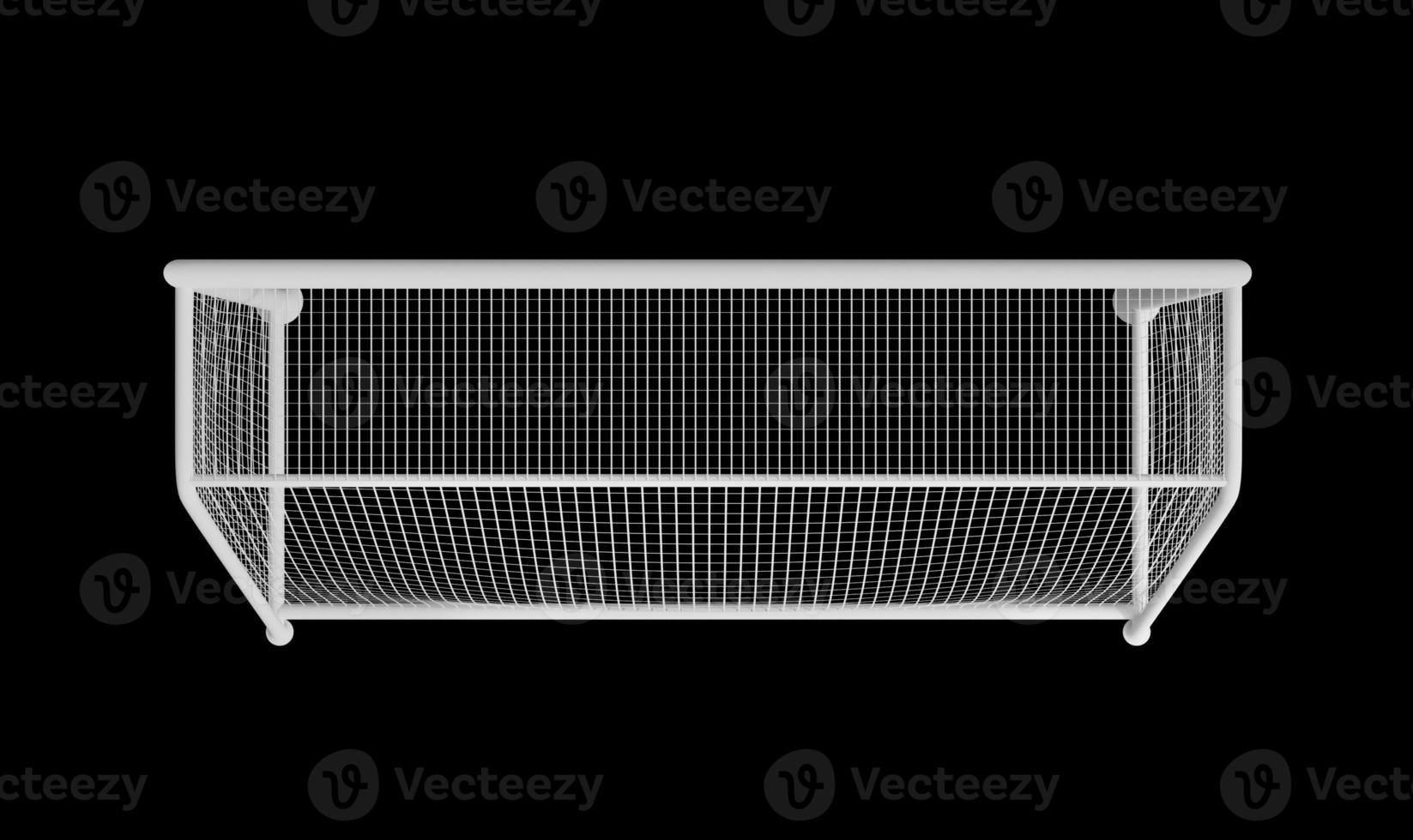 Football goal isolated on a black background. 3d render photo