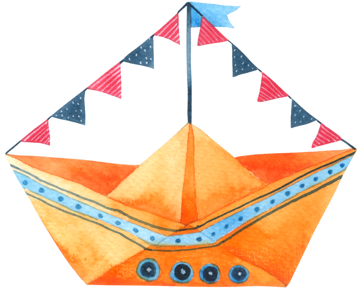 Boat paper watercolor png