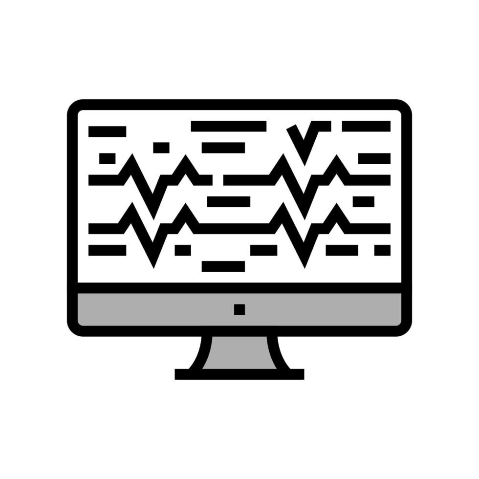 noise waves on computer screen color icon vector illustration