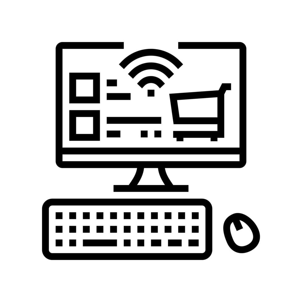 store contactless line icon vector illustration