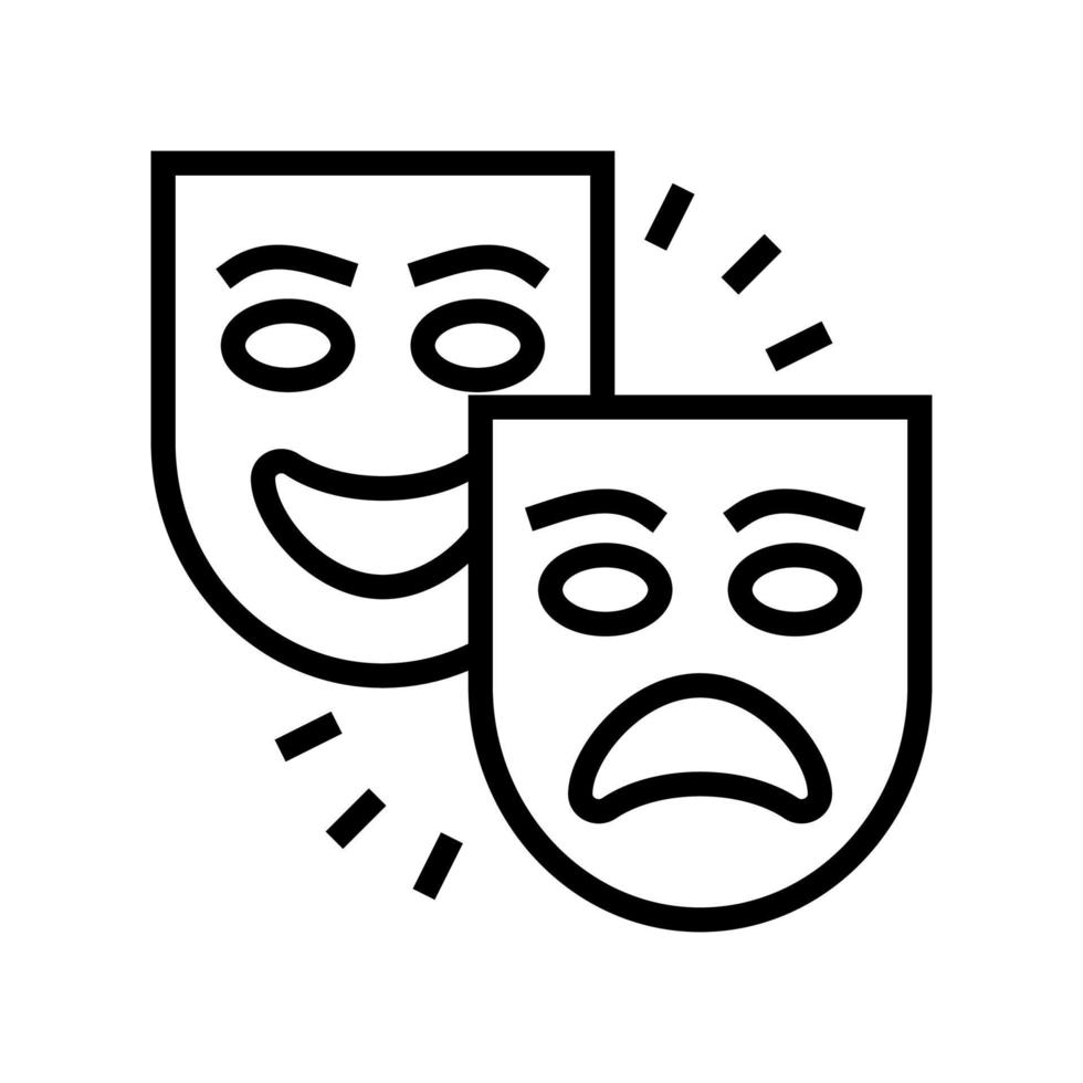 theater tragedy and comedy line icon vector illustration