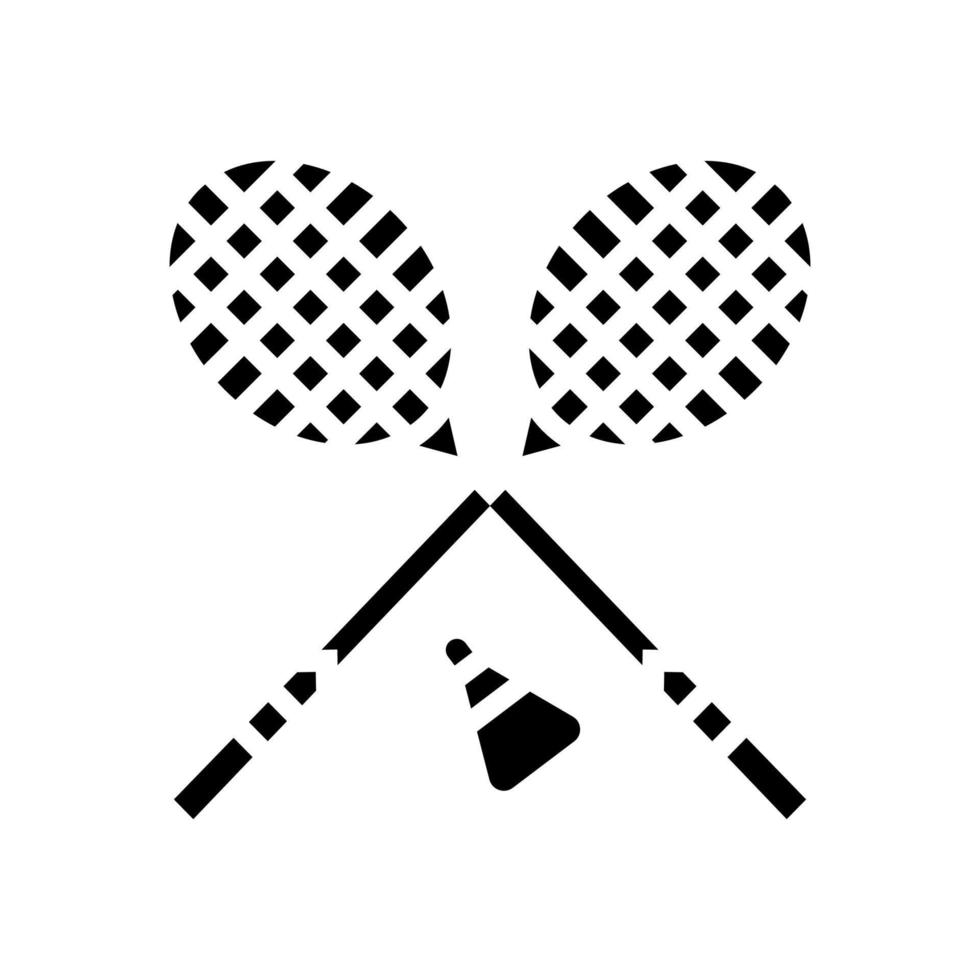 badminton sport game glyph icon vector illustration