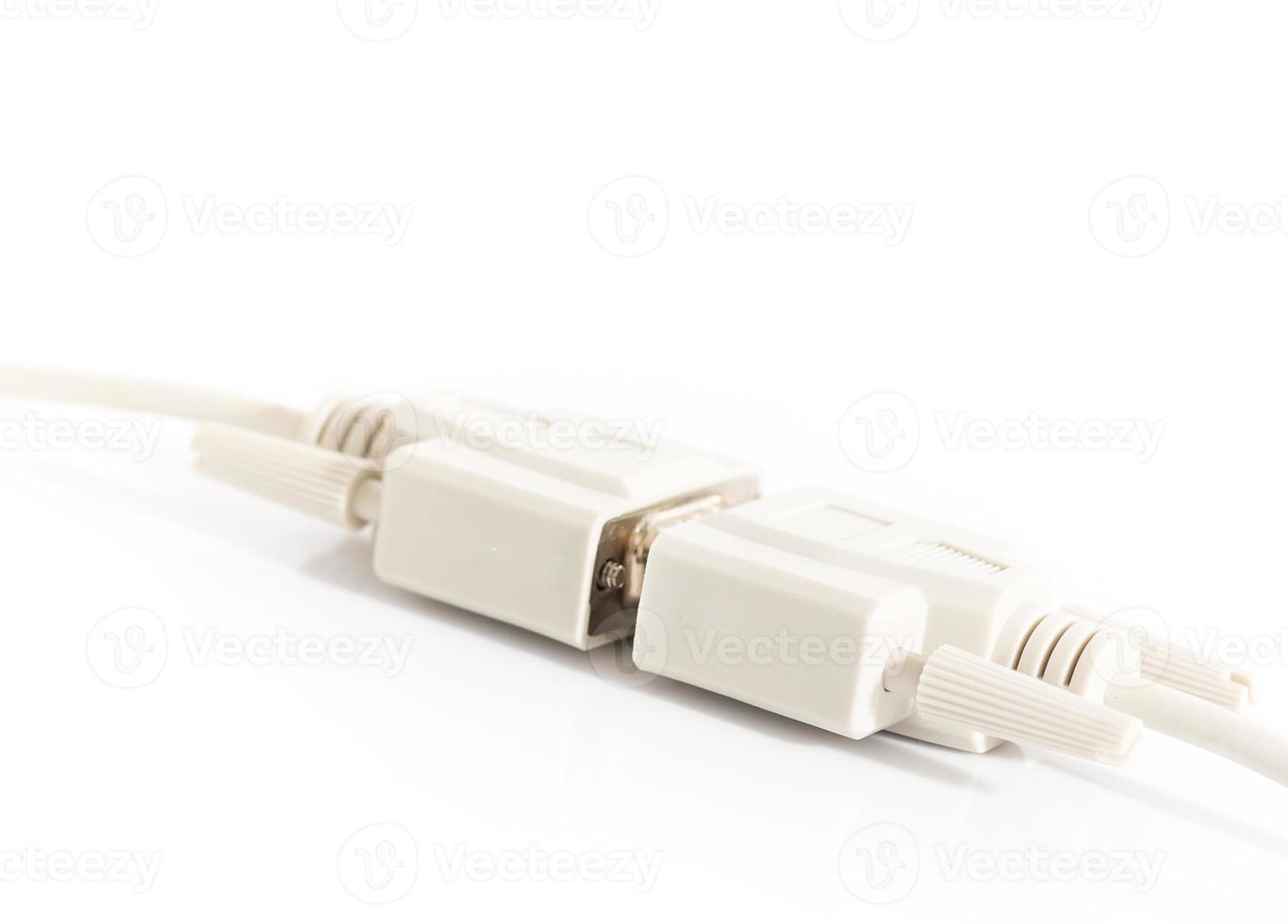 VGA input cable  connector with white cord photo