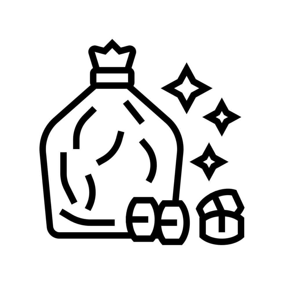 bolsa con barriles de lotería icono de línea ilustración vectorial vector