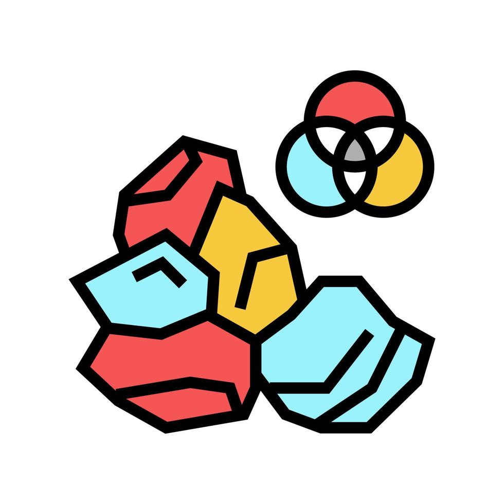mineral stone color icon vector illustration