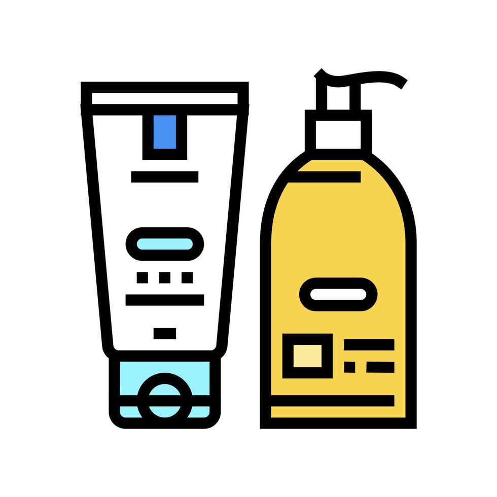 hand cream and lotion packaging color icon vector illustration