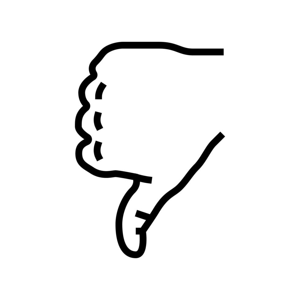 thumb down line icon vector illustration
