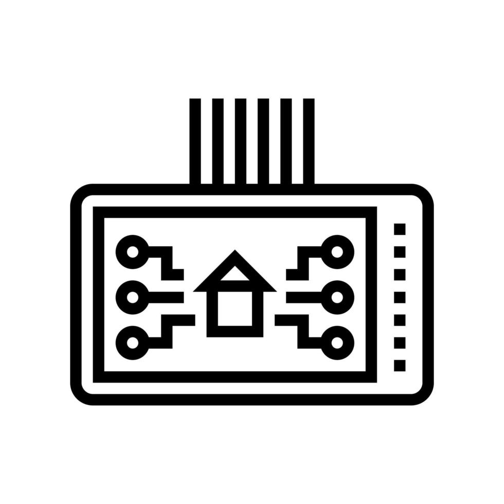 ilustración aislada de vector de icono de línea de dispositivo de casa inteligente