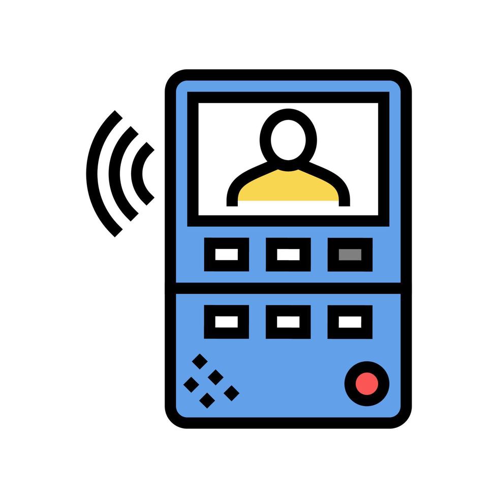 intercom device color icon vector isolated illustration