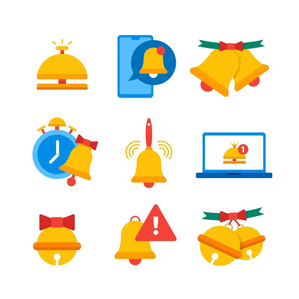 Bell Alarm Ring Icon Collection Set vector