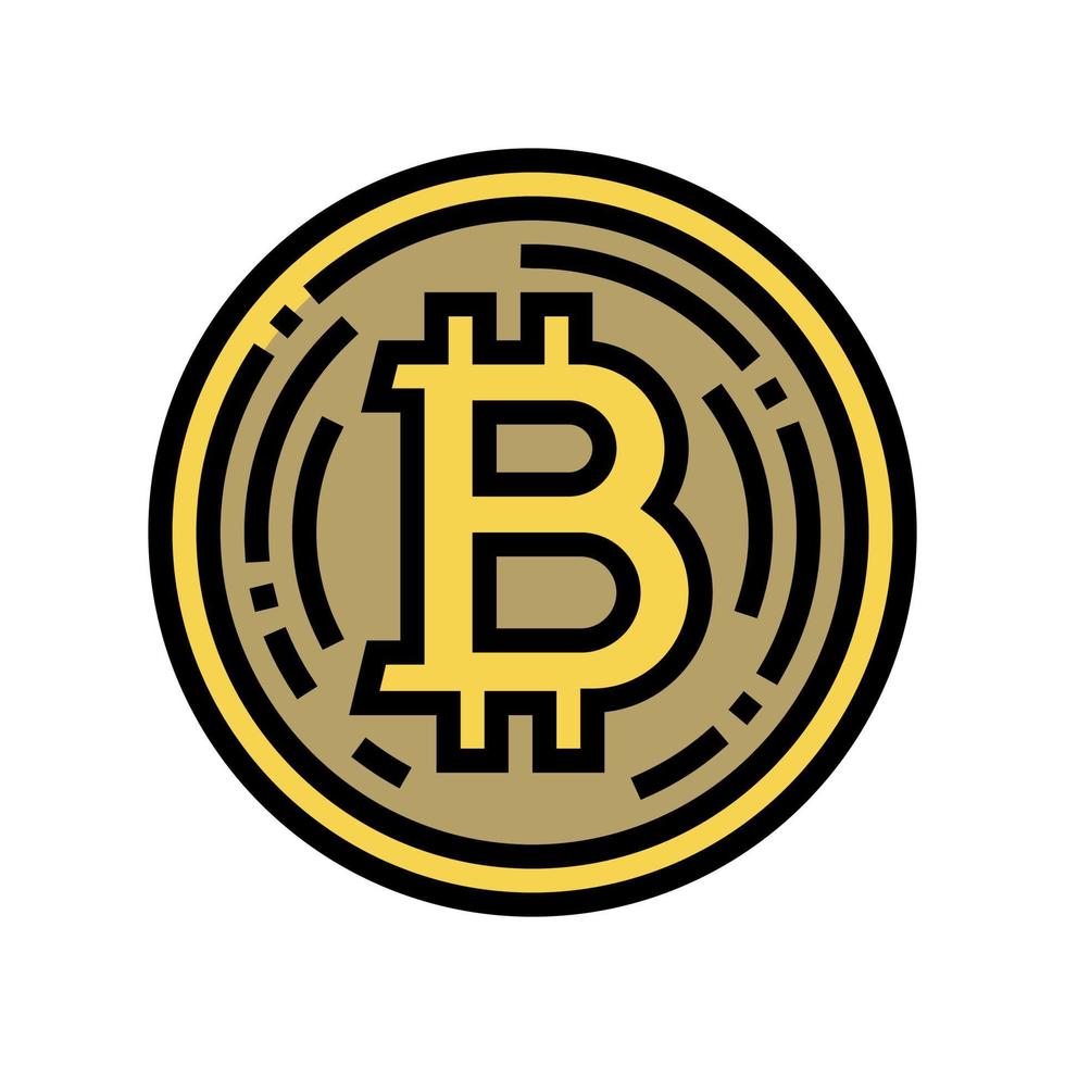 bitcoin cryptocurrency color icon vector illustration