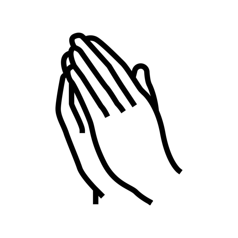 pray hand gesture line icon vector illustration