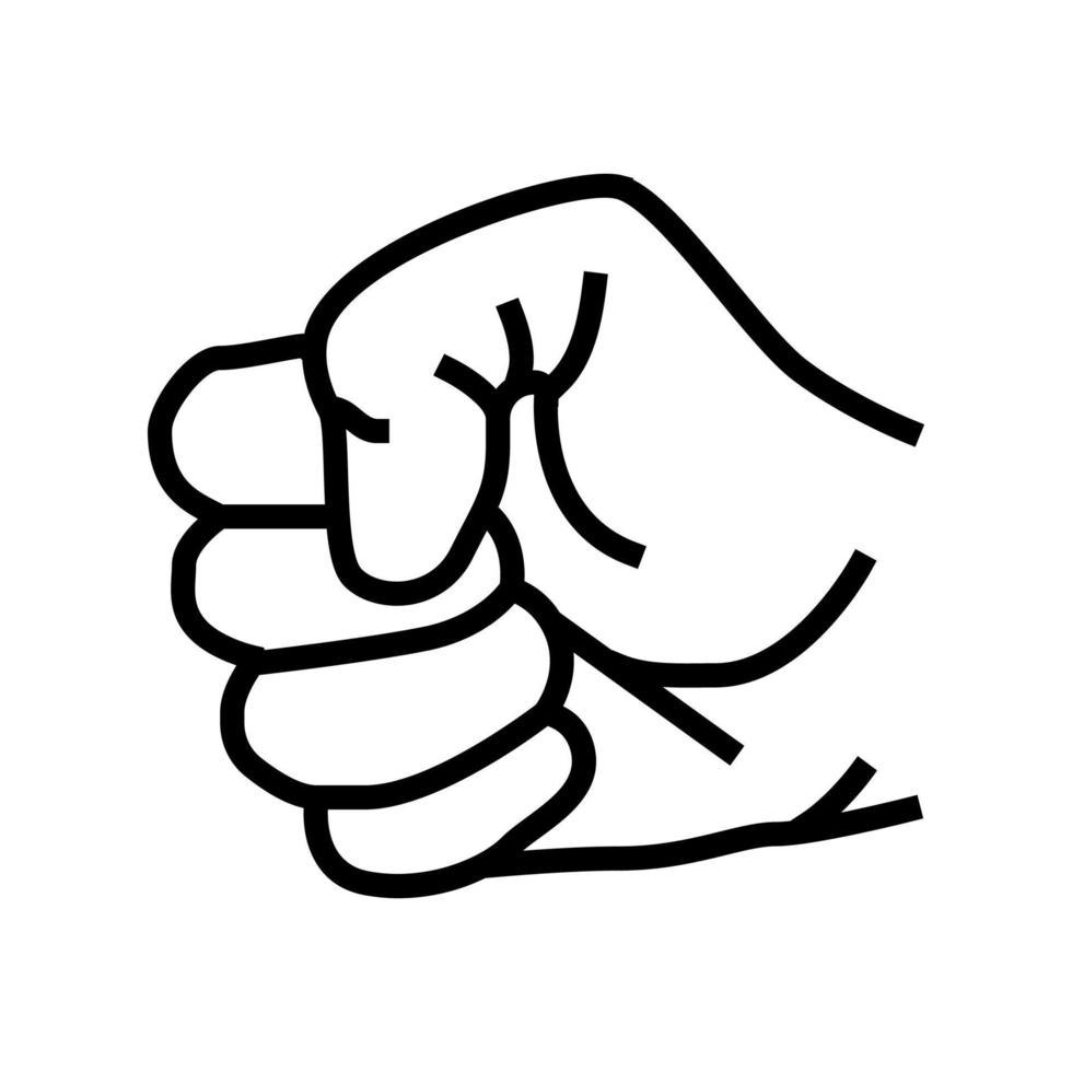 fist hand gesture line icon vector illustration