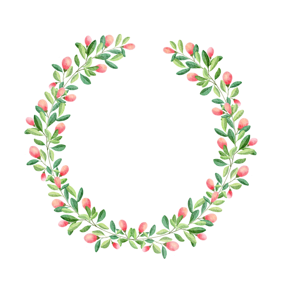 corona de navidad acuarela png