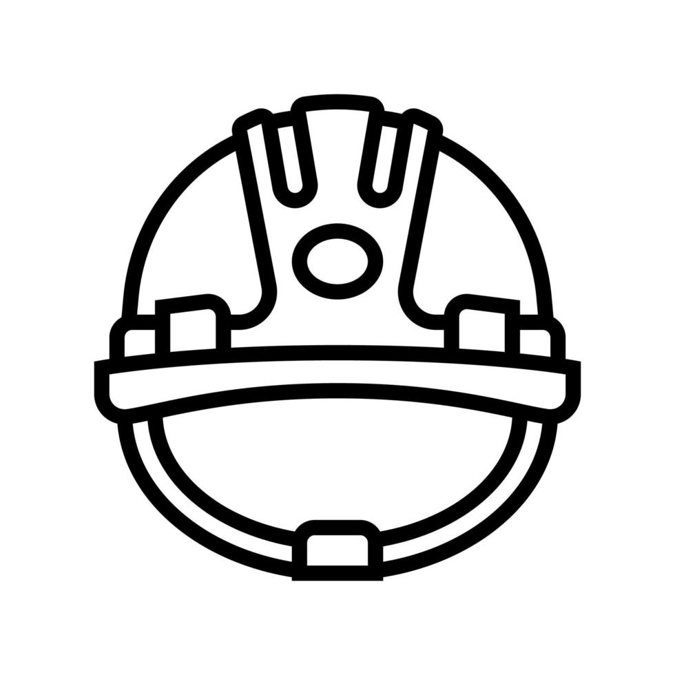 casco constructor línea icono vector ilustración