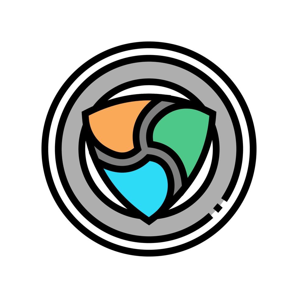 nem cryptocurrency coin color icon vector illustration