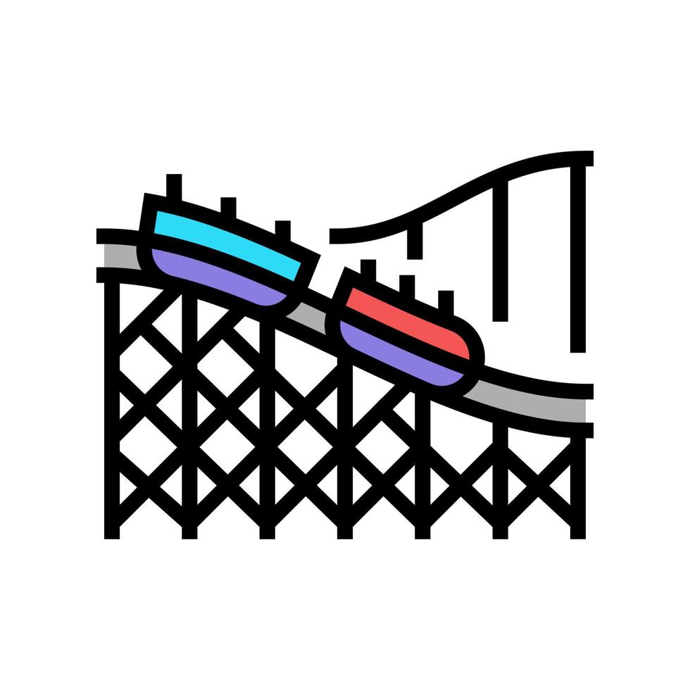 rollercoaster amusement park color icon vector illustration