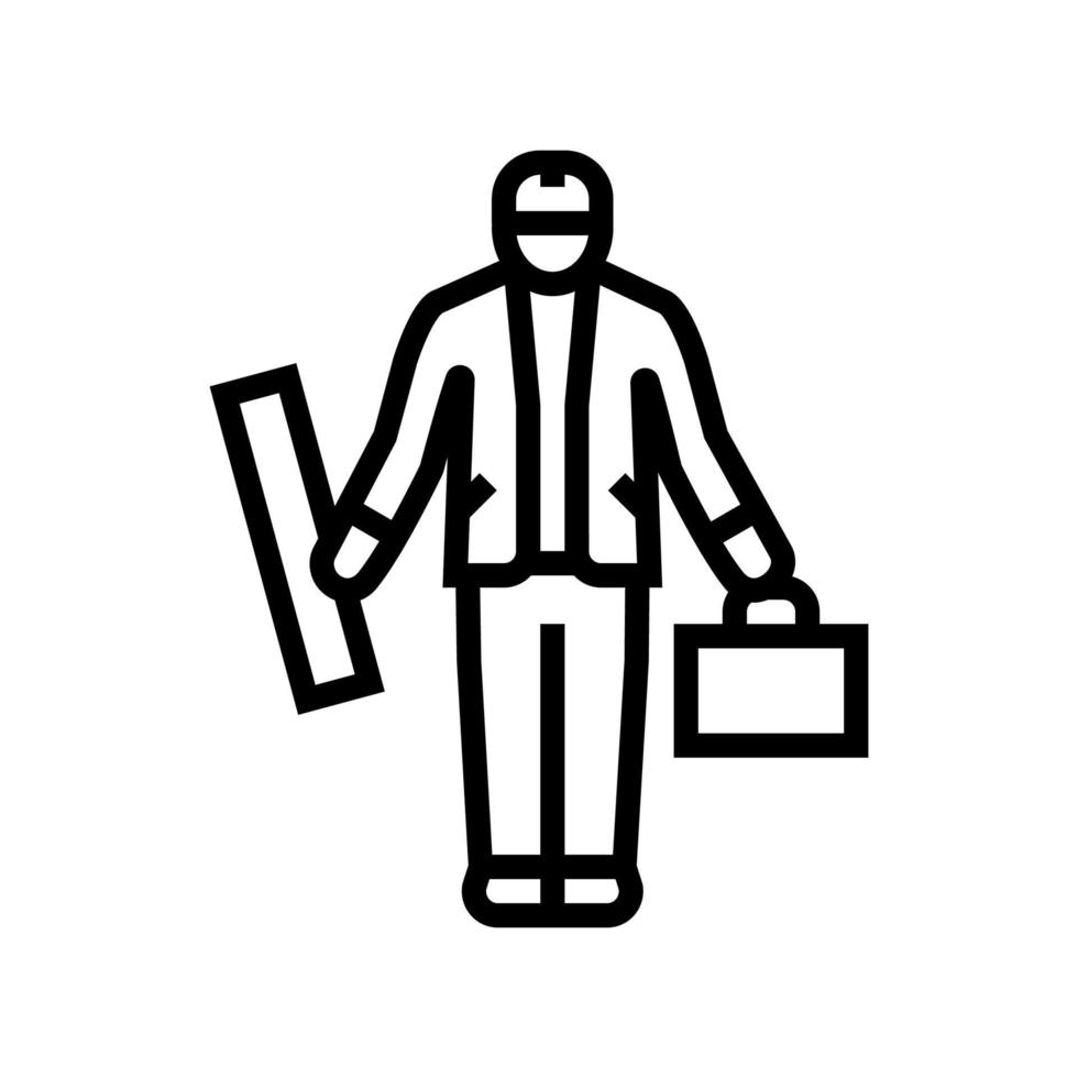engineer or architect line icon vector illustration