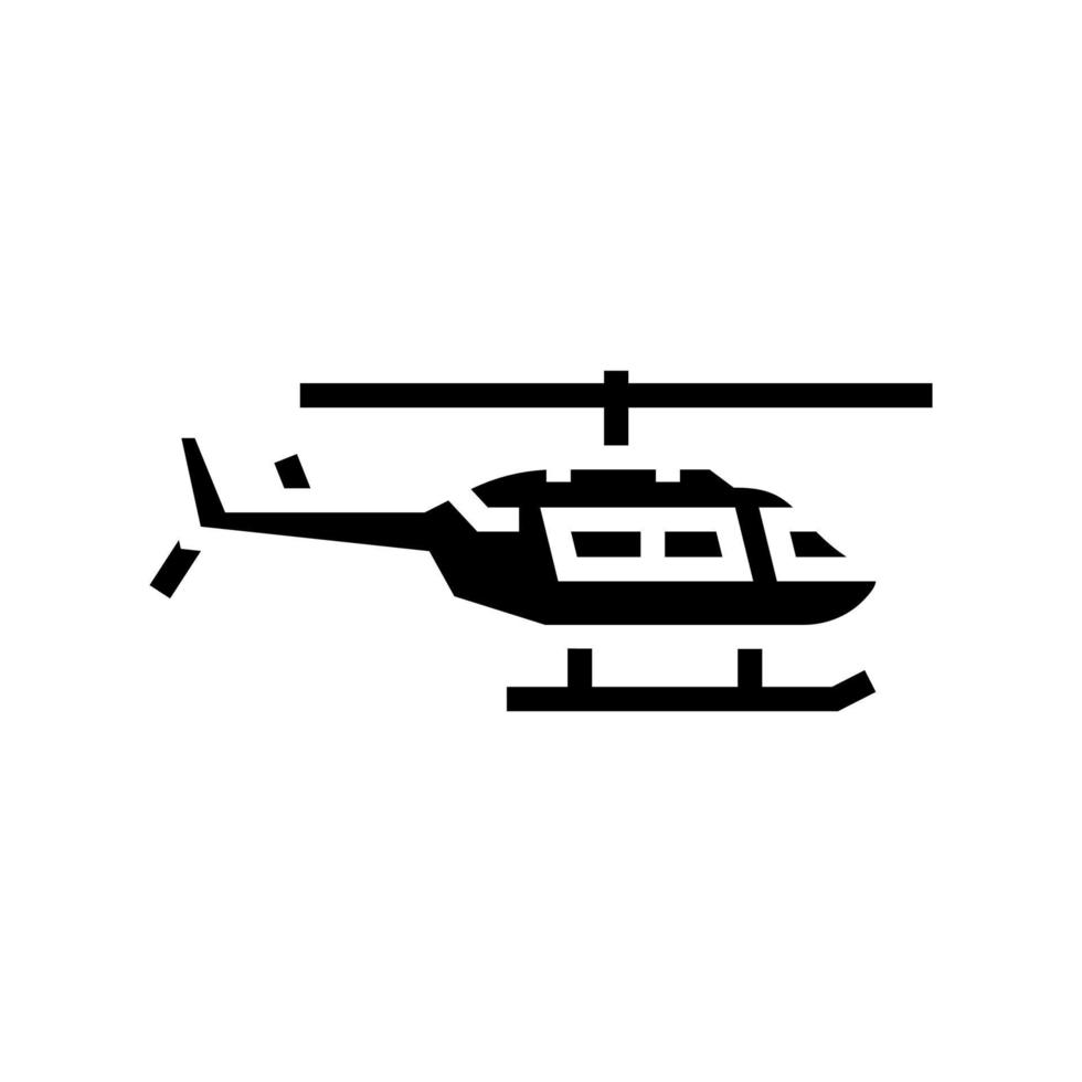 helicóptero transporte glifo icono vector ilustración