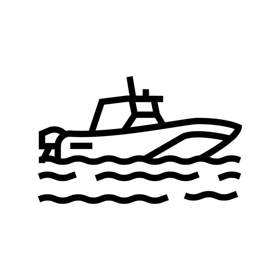 Ilustración de vector de icono de línea de transporte de barco