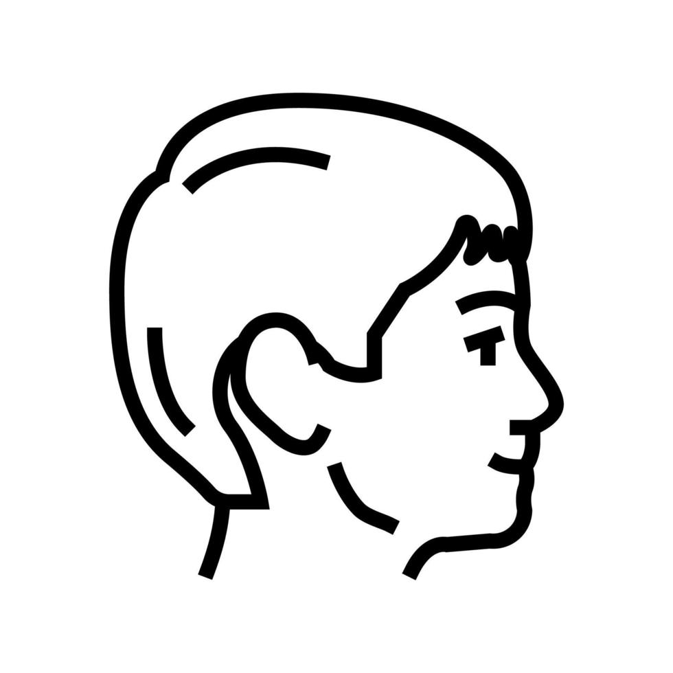 face kid male line icon vector illustration