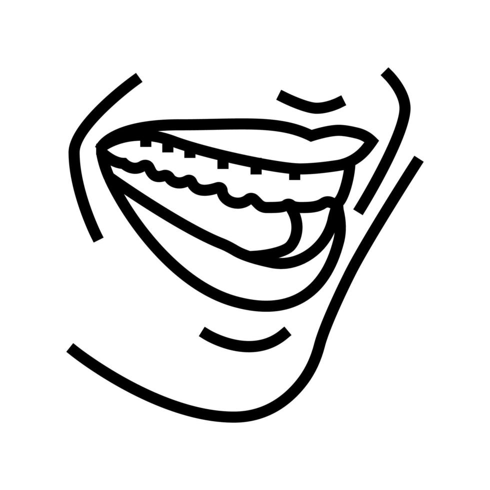 mouth with teeth and lips line icon vector illustration