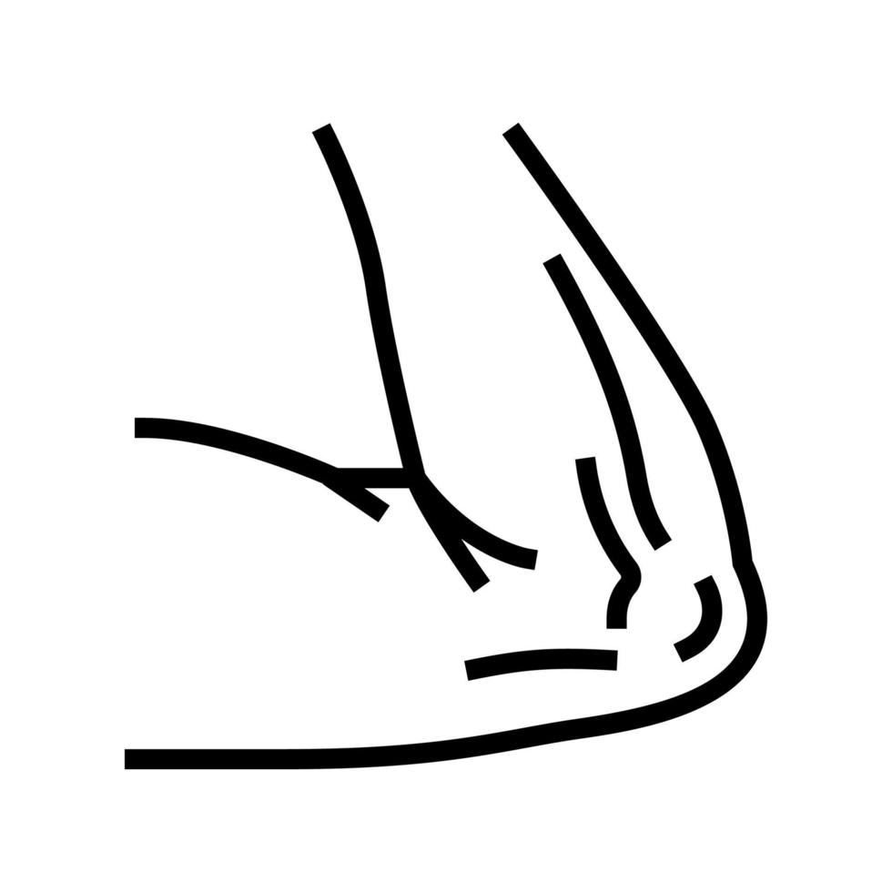 codo cuerpo línea icono vector ilustración