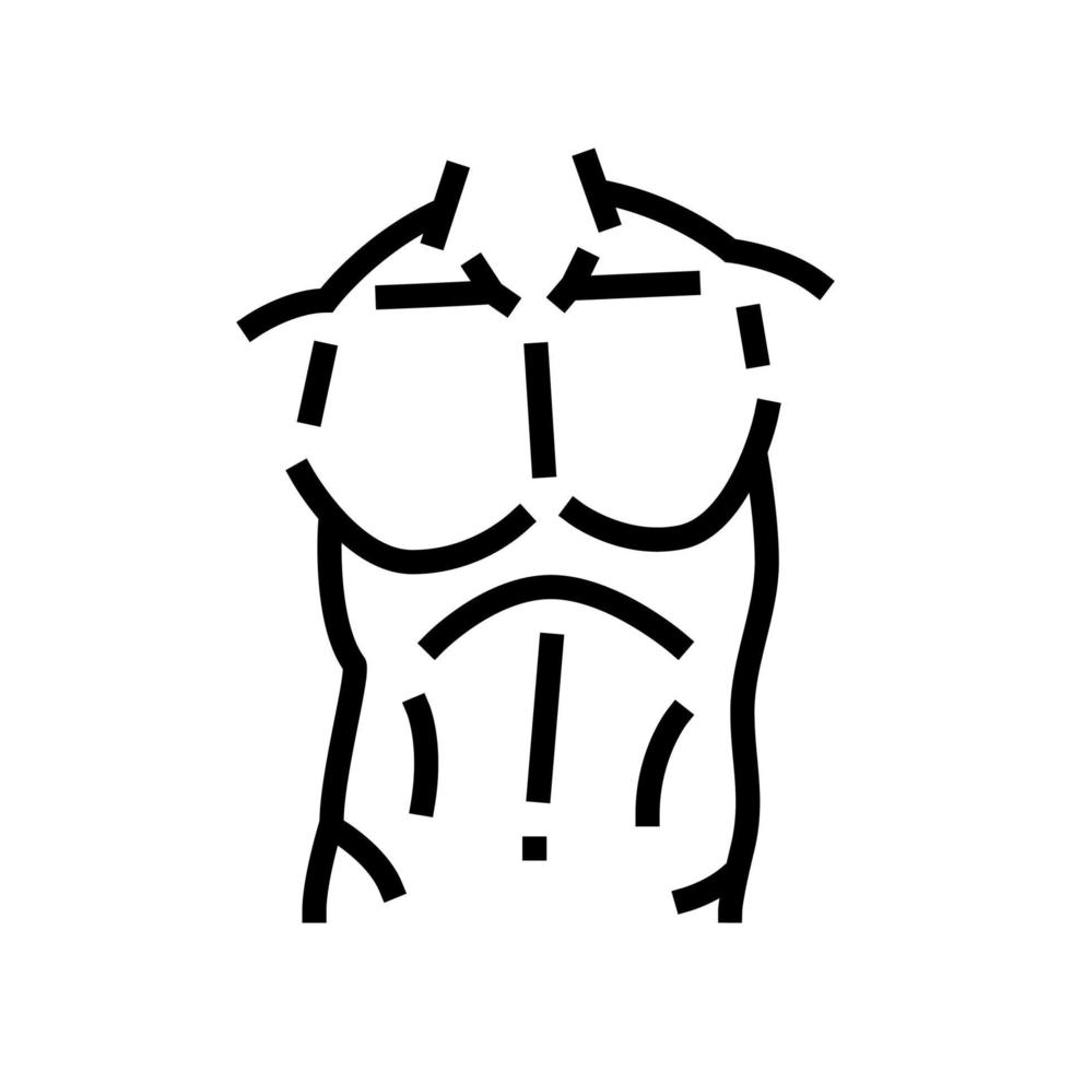 torso cuerpo línea icono vector ilustración