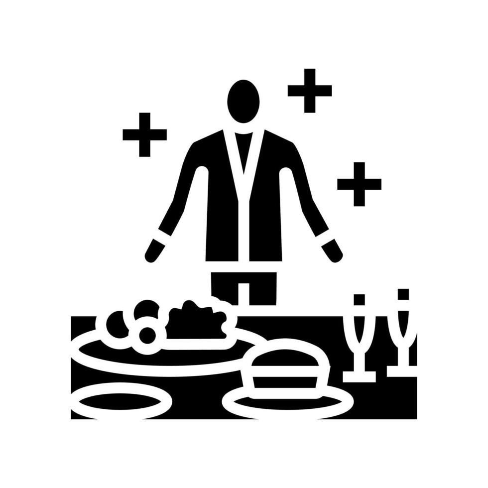 Ilustración de vector de icono de glifo de negocio de catering