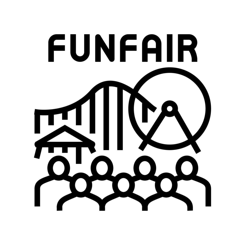 funfair amusement park line icon vector illustration