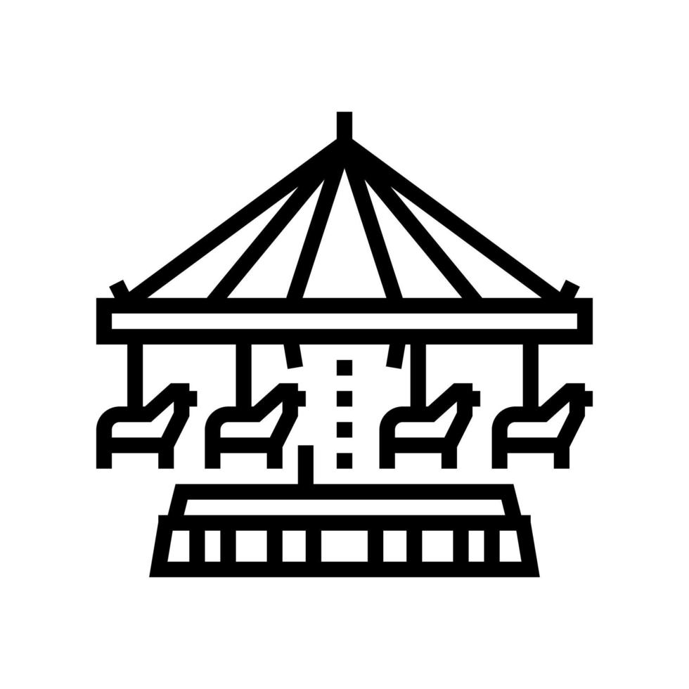 carousel amusement park line icon vector illustration