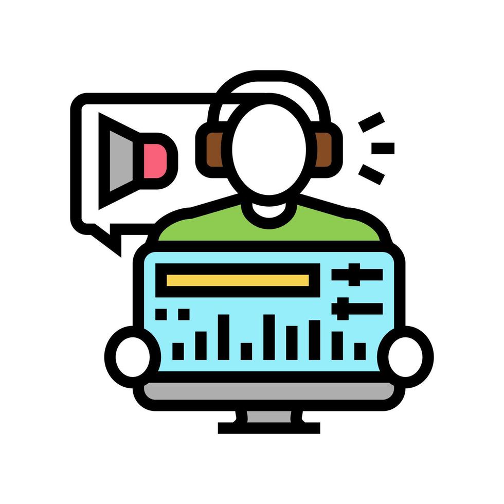 audio editor color icon vector illustration