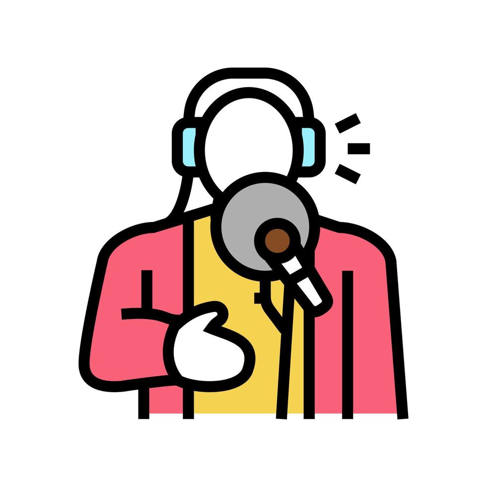 voiceover artist color icon vector illustration