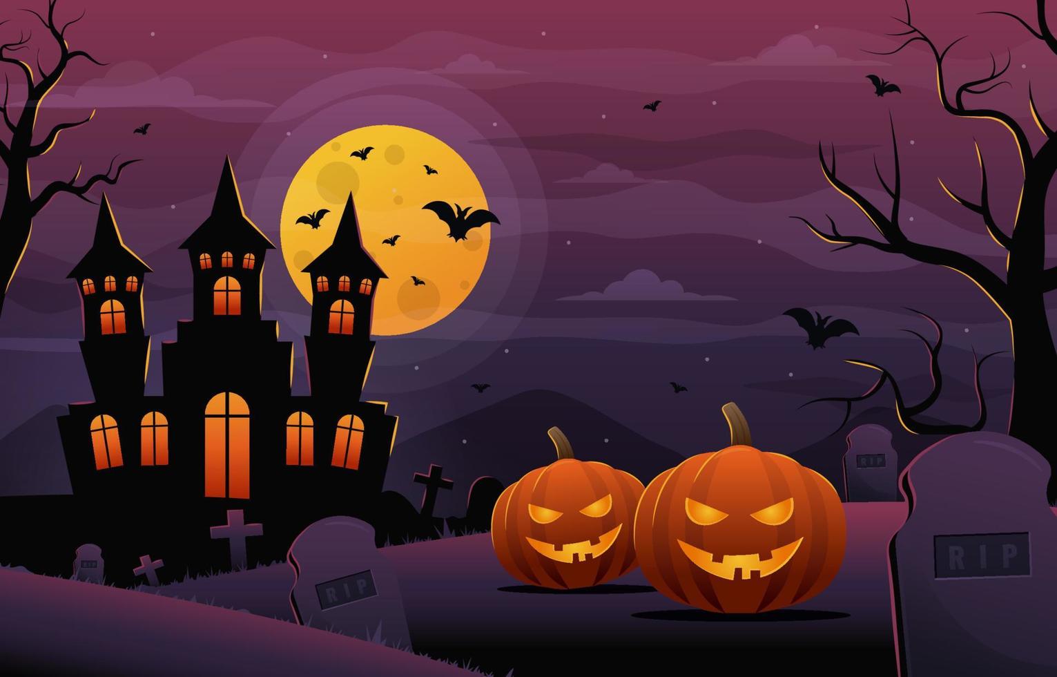 fondo de calabaza y castillo de halloween 10221614 Vector en Vecteezy