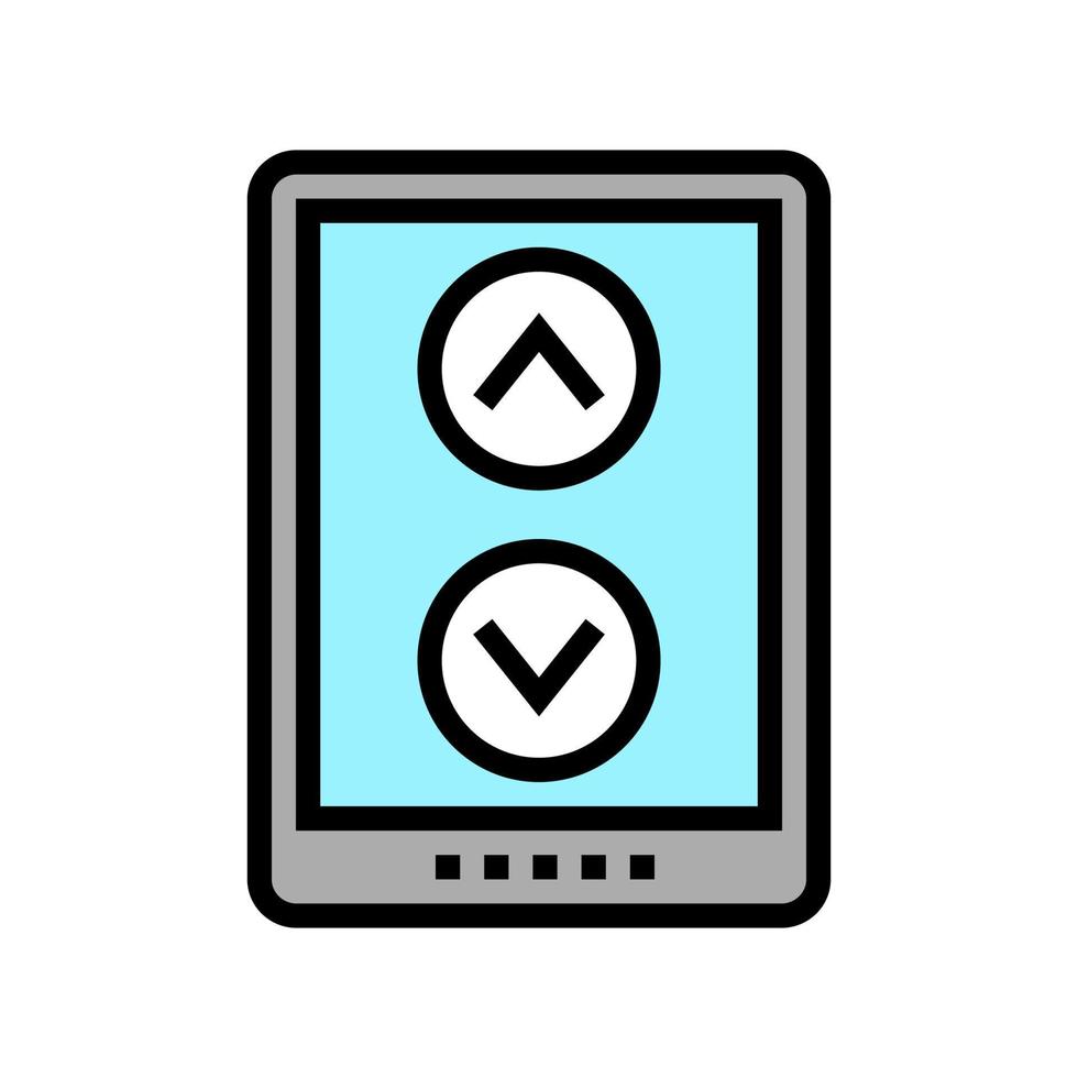 ilustración de vector de icono de color de desplazamiento de pantalla