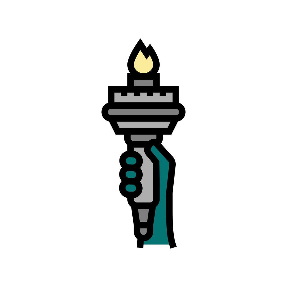 liberty statue color icon vector illustration