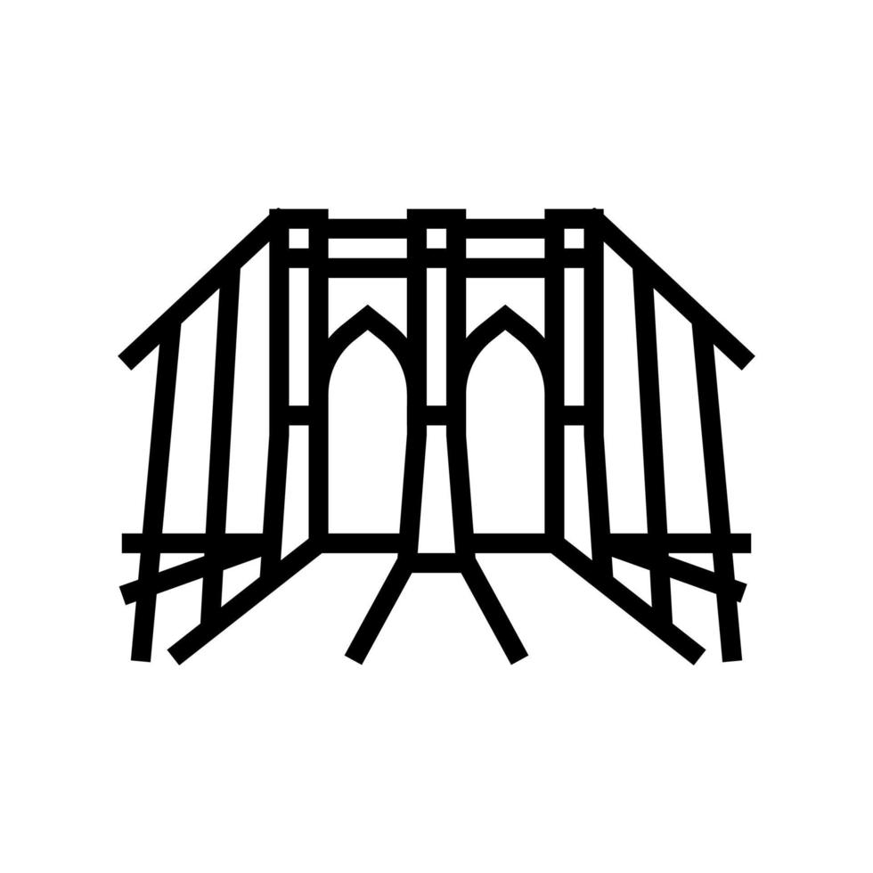 ilustración de vector de icono de línea de puente de brooklyn