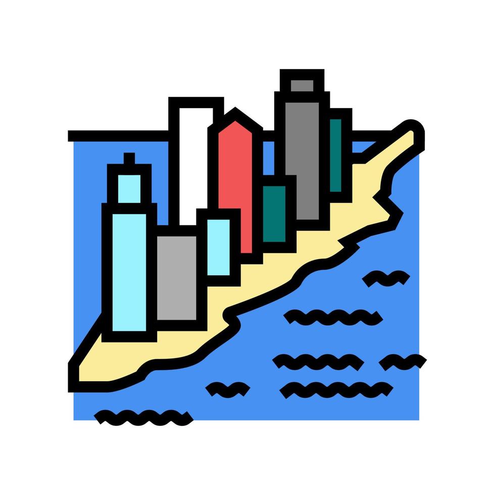 ilustración de vector de icono de color de manhattan nueva york