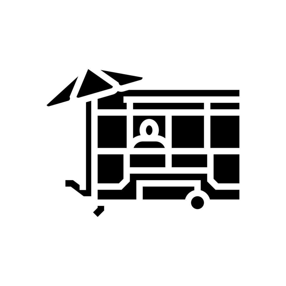 ilustración de vector de icono de glifo de carrito de comida