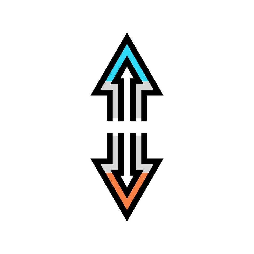 ilustración de vector de icono de color de desplazamiento de flecha