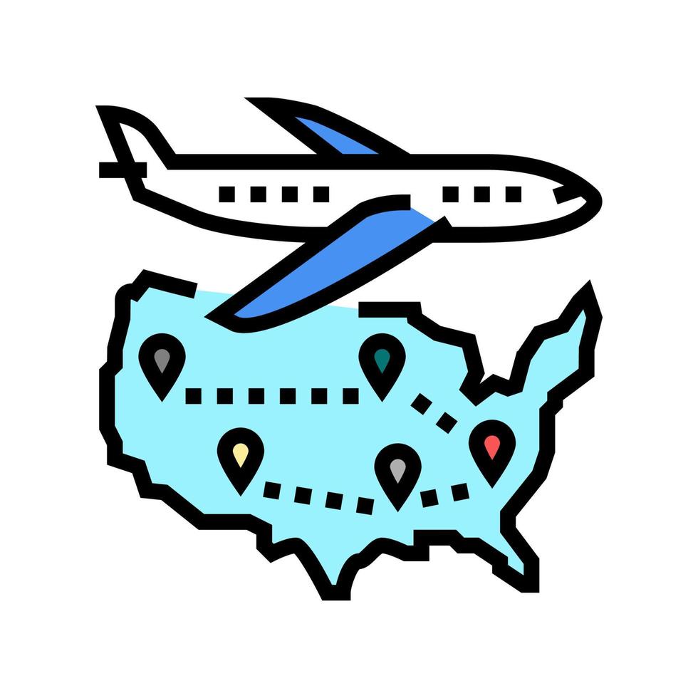 usa travel color icon vector illustration